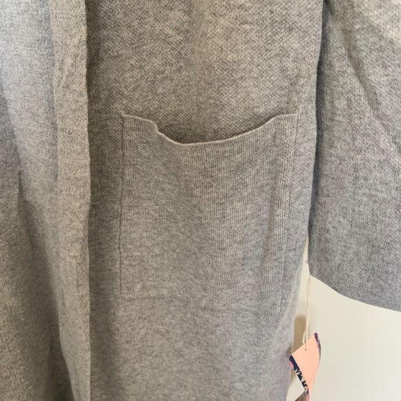 NWT For Thee Long Gray Cardigan M - Picture 6 of 6
